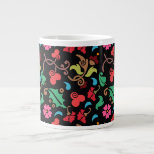 Bloempatroon met gladde kleur achtergrond-45673 grote koffiekop