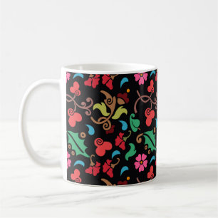 Bloempatroon met gladde kleur achtergrond-45673 koffiemok