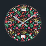 Bloempatroon met gladde kleur achtergrond-45673 ronde klok<br><div class="desc">Bloempatroon met gladde kleur achtergrond-45673</div>