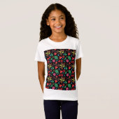 Bloempatroon met gladde kleur achtergrond-45673 t-shirt (Voorkant volledig)