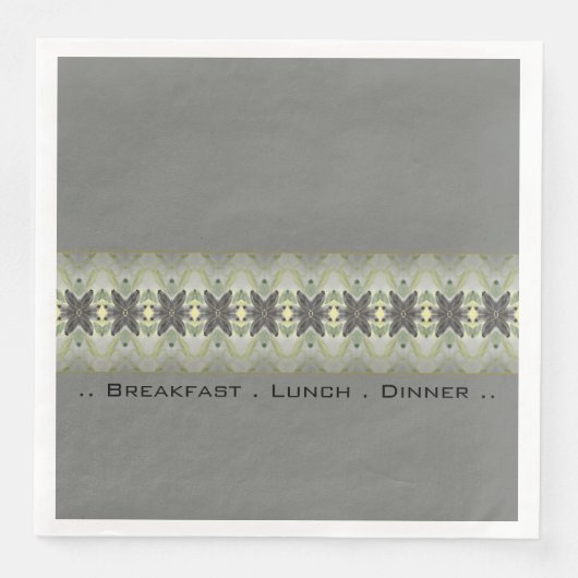 Bloempatroon met grijs servet (Voorkant)