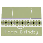 Bloempatroon met groen groot cadeauzakje (Voorkant)