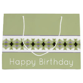 Bloempatroon met groen groot cadeauzakje