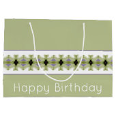 Bloempatroon met groen groot cadeauzakje (Achterkant)