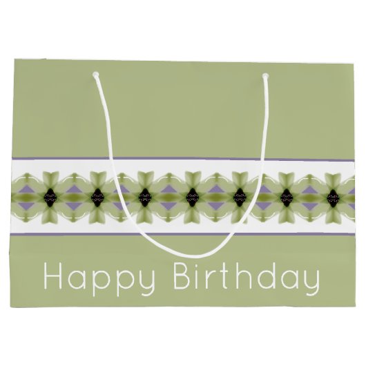 Bloempatroon met groen groot cadeauzakje (Achterkant)