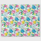 Bloempatroon met kleurrijk boeket. cadeaupapier (Vlak)