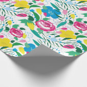 Bloempatroon met kleurrijk boeket. cadeaupapier (Hoek)