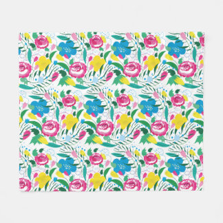 Bloempatroon met kleurrijk boeket. fleece deken