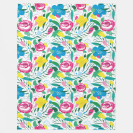 Bloempatroon met kleurrijk boeket. fleece deken