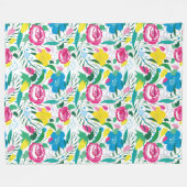 Bloempatroon met kleurrijk boeket. fleece deken (Voorkant (Horizontaal))
