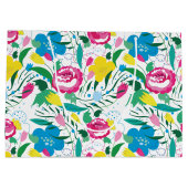 Bloempatroon met kleurrijk boeket. groot cadeauzakje (Achterkant)