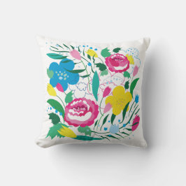 Bloempatroon met kleurrijk boeket. kussen