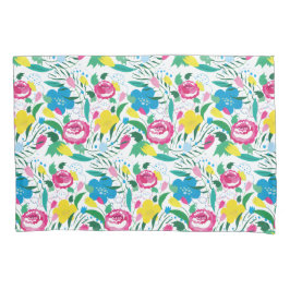 Bloempatroon met kleurrijk boeket. kussensloop