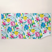 Bloempatroon met kleurrijk boeket. strandlaken (Voorkant)