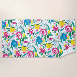 Bloempatroon met kleurrijk boeket. strandlaken