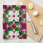 Bloempatroon met kleurrijke bloemen theedoek (Quarter Fold)