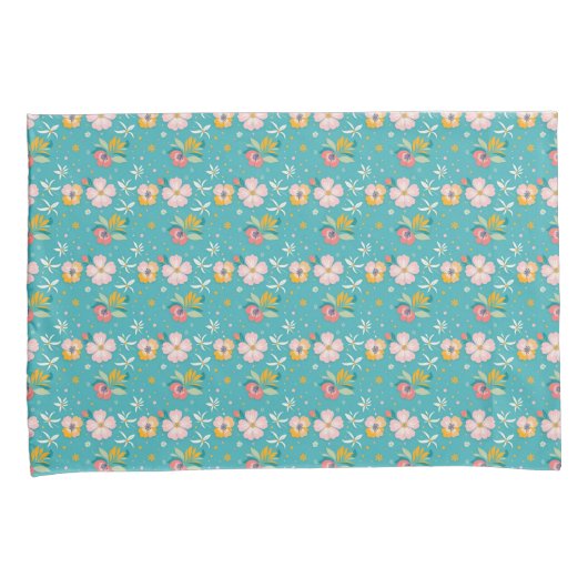 Bloempatroon met pastelkleuren kussensloop (Voorkant-Rechts)