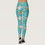 Bloempatroon met pastelkleuren leggings (Achterkant)