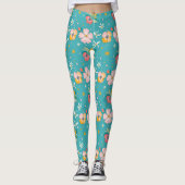Bloempatroon met pastelkleuren leggings (Voorkant)