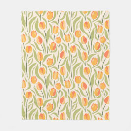 Bloempatroon met tulpen fleece deken