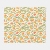 Bloempatroon met tulpen fleece deken (Voorkant (Horizontaal))
