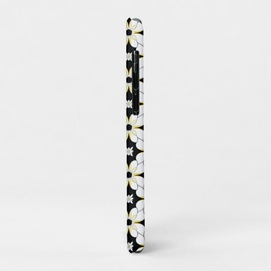 Bloempatroon met witte en gele bloem Case-Mate iPhone case (Achterkant/links)