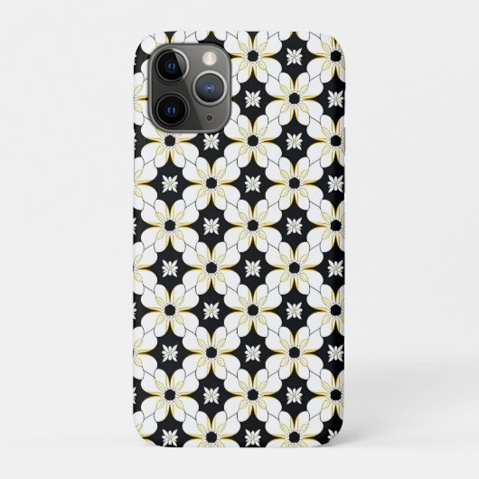 Bloempatroon met witte en gele bloem Case-Mate iPhone case (Achterkant)