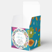Bloempatroon Mexicaanse bruiloft gepersonaliseerd Bedankdoosjes (Geopend)
