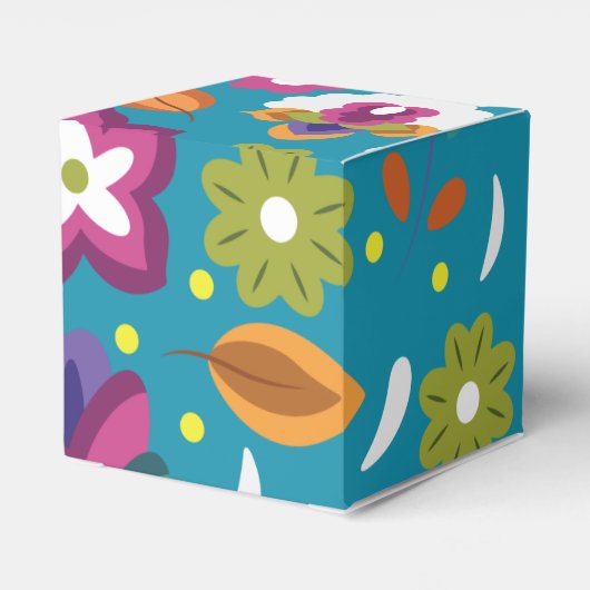 Bloempatroon Mexicaanse bruiloft gepersonaliseerd Bedankdoosjes (Achterkant)