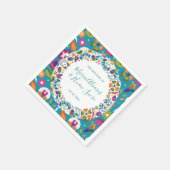 Bloempatroon Mexicaanse bruiloft gepersonaliseerd Servet (Hoek)