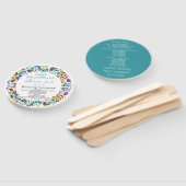 Bloempatroon Mexicaanse bruiloft programma Handwaaier (Niet-gemonteerd)