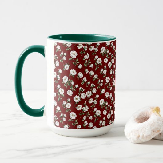 Bloempatroon Mok (Met donut)