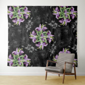 Bloempatroon Monochrome korenbloemen Orchidee Wandkleed (In Situ (horizontaal))