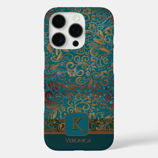  Bloempatroon Monogram iPhone / iPad hoesje (Achterkant)
