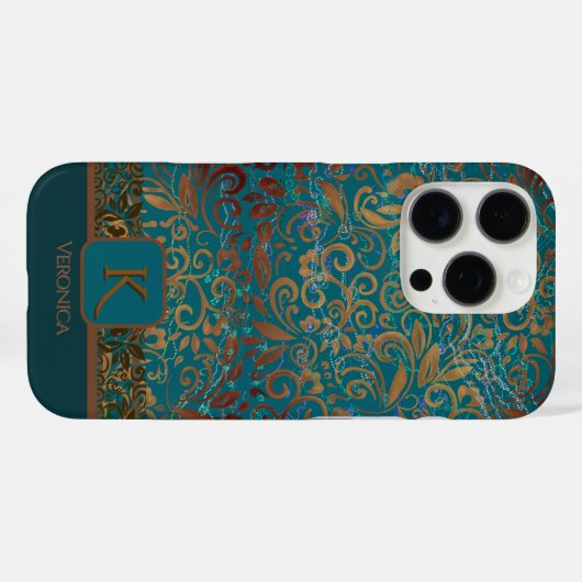 Bloempatroon Monogram iPhone / iPad hoesje (Achterkant (horizontaal))