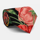 bloempatroon, mooie rode bloemen stropdas (Opgerold)