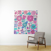  bloempatroon. Naadloze botanische textuur Wandkleed (In situ)