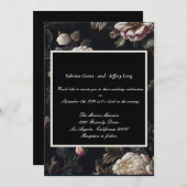 bloempatroon op een zwarte achtergrond kaart (Voorkant / Achterkant)