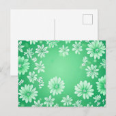 Bloempatroon op groene achtergrond briefkaart (Voorkant / Achterkant)