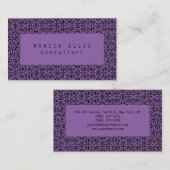  bloempatroon Paars Origineel Visitekaartje (Voorkant / Achterkant)