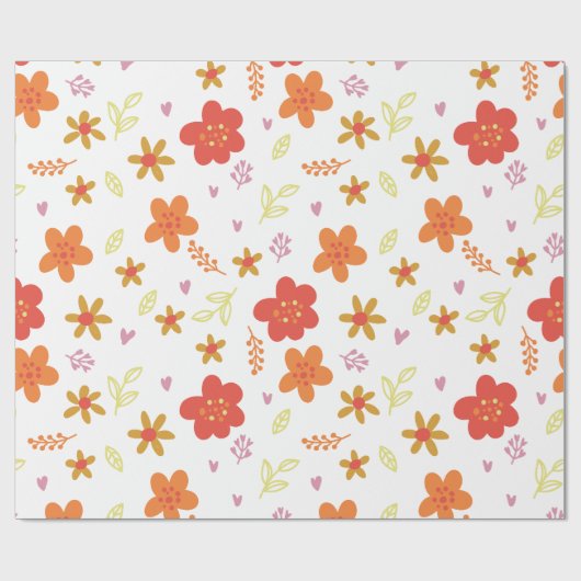 Bloempatroon papier – Cute naadloos bloemontwerp (Vlak)