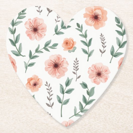 Bloempatroon Papier Onderzetter (Voorkant)
