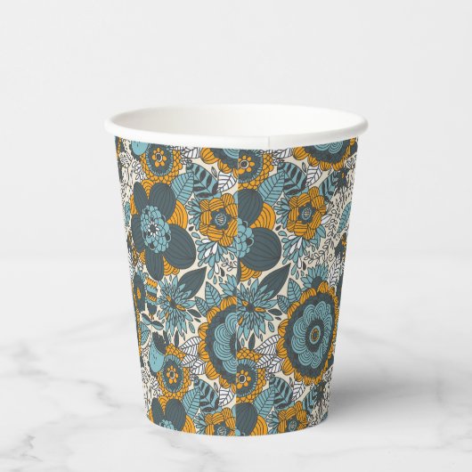  bloempatroon papieren bekers (Rechts)