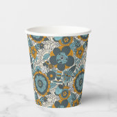 bloempatroon papieren bekers (Voorkant)