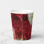 Bloempatroon papieren bekers met rozen en pioenroz (Rechts)