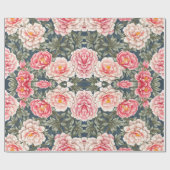 Bloempatroon Pioenbloemen Cadeaupapier (Vlak)