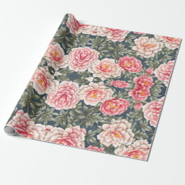 Bloempatroon Pioenbloemen Cadeaupapier