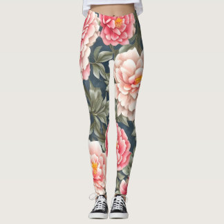 Bloempatroon Pioenbloemen Leggings