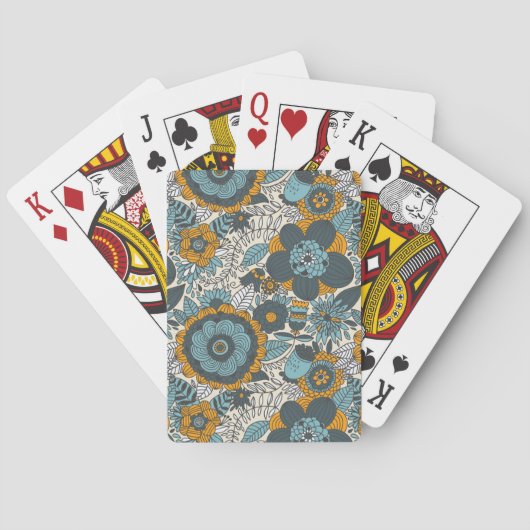 bloempatroon pokerkaarten (Achterkant)