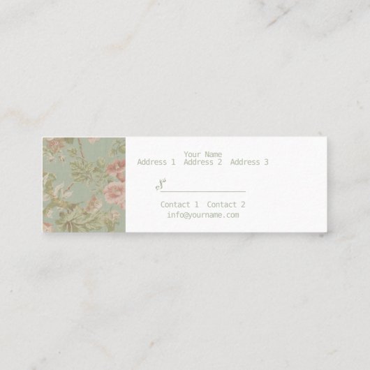 Bloempatroon - Prijs Label, Visitekaartje (Achterkant)